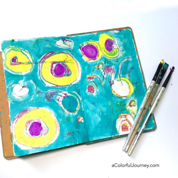 The art journal page that started as a gel print- video by Carolyn Dube