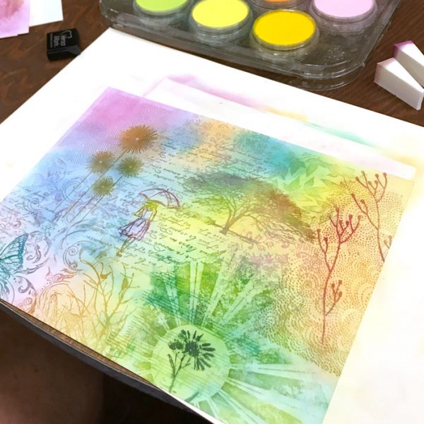 Stamping with PanPastels workshop with Carolyn Dube