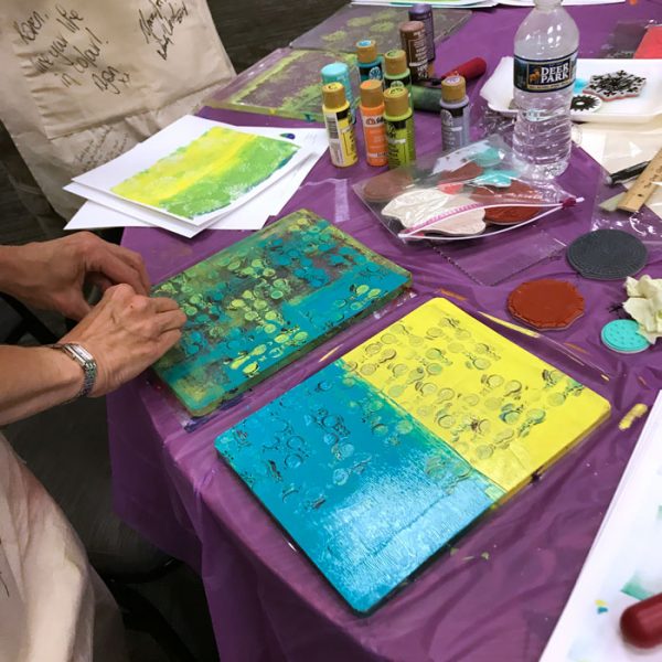 Stamping with the Gel Plate workshop with Carolyn Dube