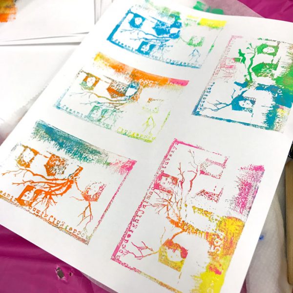 Stamping with the Gel Plate workshop with Carolyn Dube