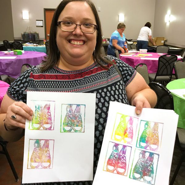 Stamping with the Gel Plate workshop with Carolyn Dube