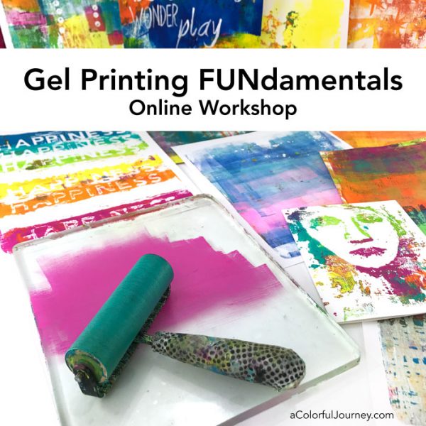 Gel Printing FUNdamentals workshop with Carolyn Dube