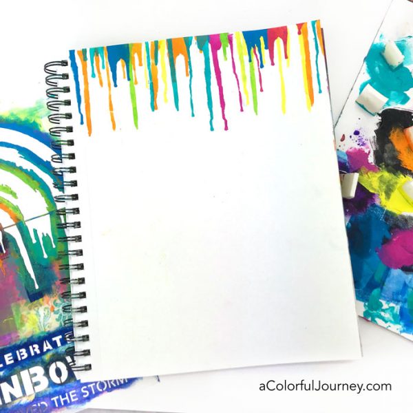 Rainbow stencil video tutorial by Carolyn Dube 