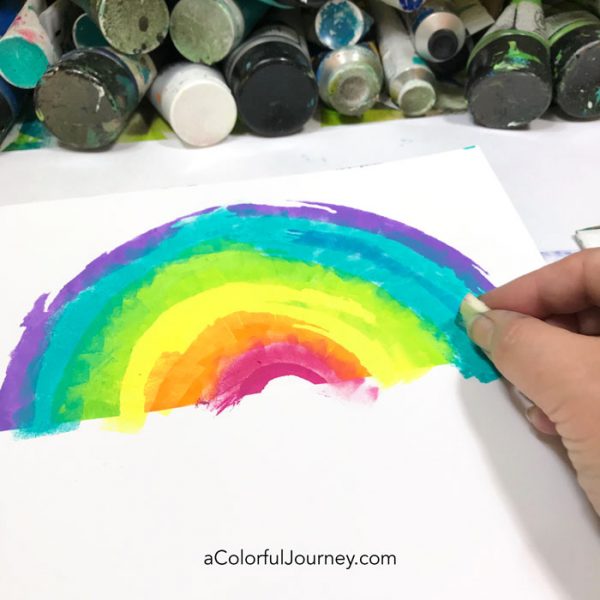 Rainbow stencil video tutorial by Carolyn Dube 