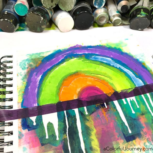 Rainbow stencil video tutorial by Carolyn Dube 