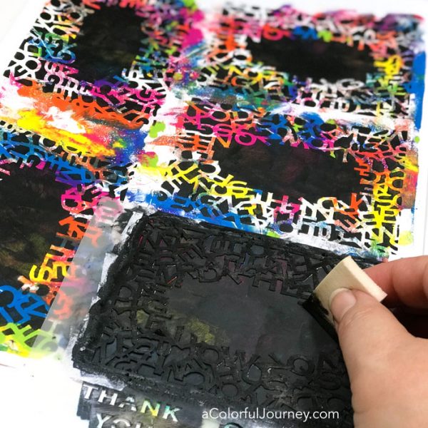 What can you do with gel prints? One thing is making quick cards with a stencil! Video tutorial by Carolyn Dube
