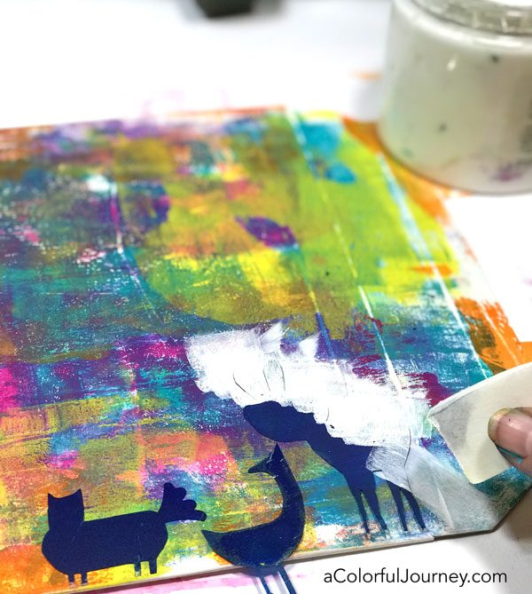 Making a plain envelope colorful with a gel plate, Paper Artsy paints, and StencilGirl stencils video by Carolyn Dube