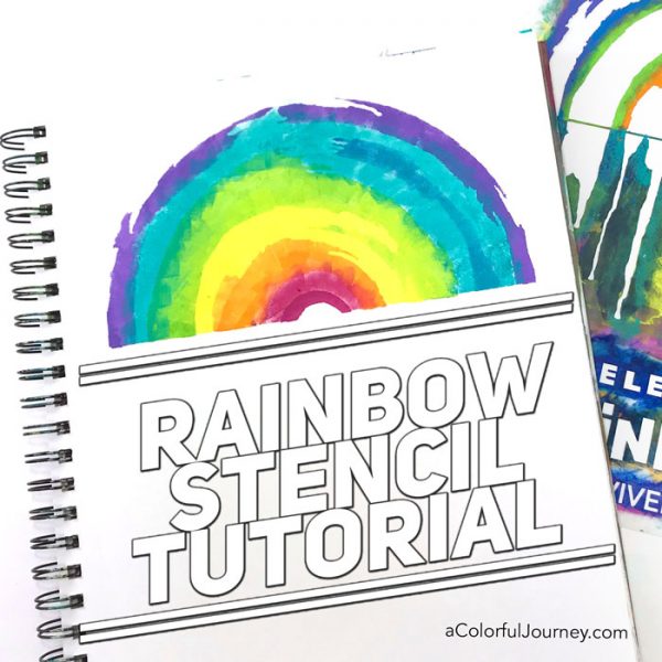 Rainbow stencil video tutorial by Carolyn Dube 