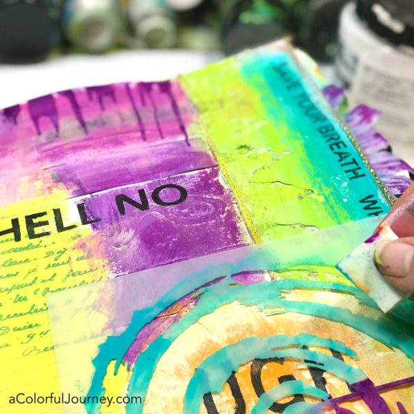 Putting my perfectionism in it's place with the help of my inner teenager while art journaling video by Carolyn Dube using StencilGirl stencils