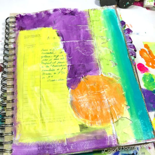 Putting my perfectionism in it's place with the help of my inner teenager while art journaling video by Carolyn Dube using StencilGirl stencils