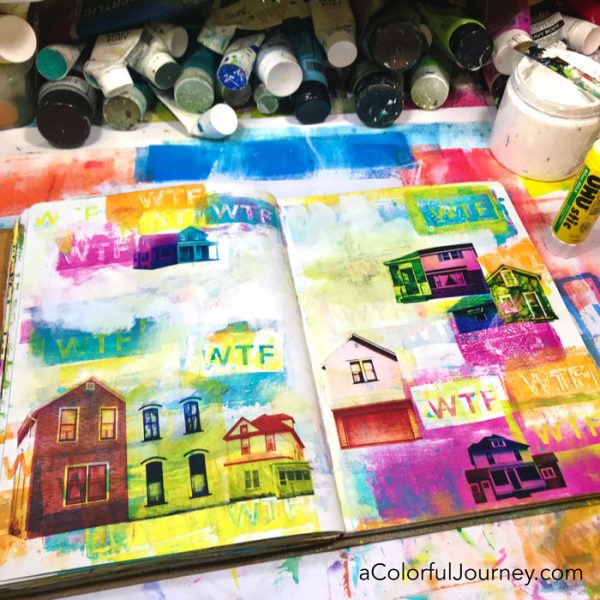 Image Transfer Cheat in an Art Journal - Carolyn Dube