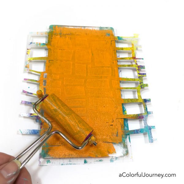 The right way to use a stencil with a gel plate - Carolyn Dube