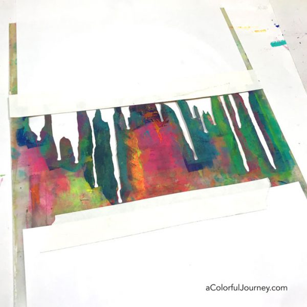 The right way to use a stencil with a gel plate - Carolyn Dube