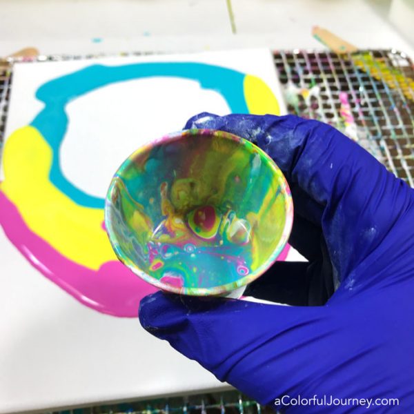 Rainbow Acrylic Paint Dirty Pour on Canvas DIY Tutorial