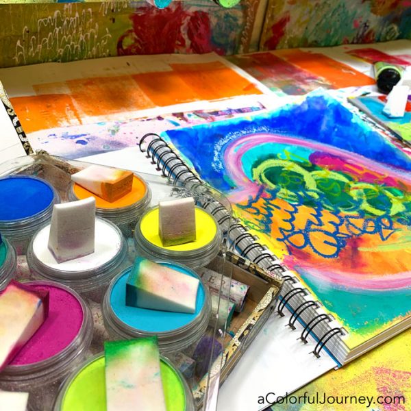 Art journaling with oil pastels - use your art supplies challenge