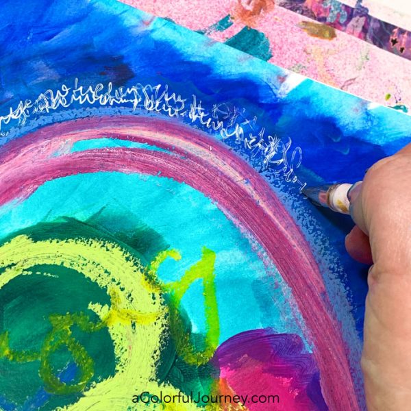 Art journaling with oil pastels - use your art supplies challenge