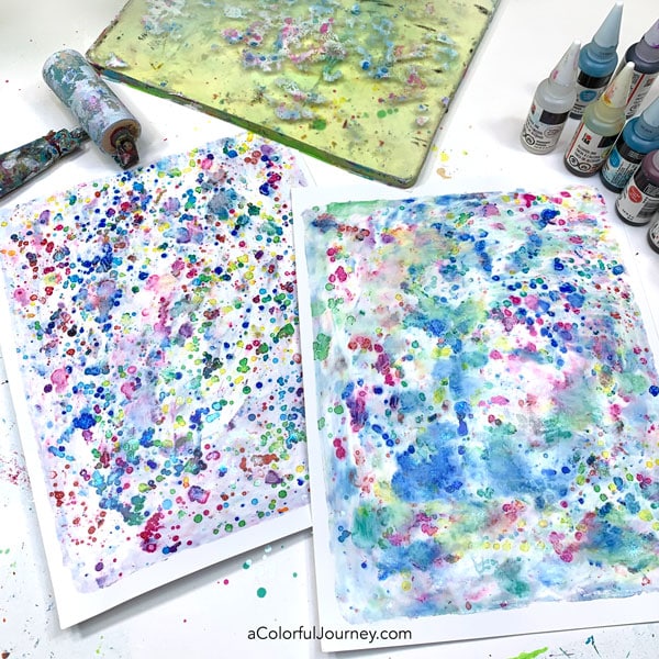 Tutorial using alcohol inks on a gel plate by Carolyn Dube #gelprinting