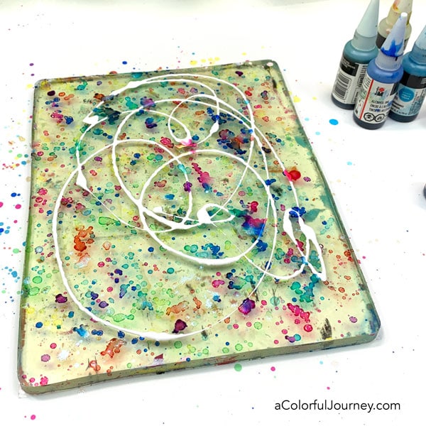 Tutorial using alcohol inks on a gel plate by Carolyn Dube #gelprinting