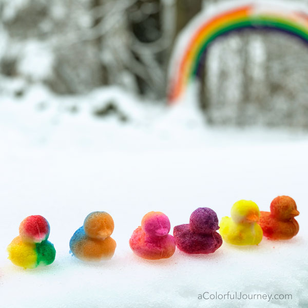 What I learned making snow ducks and how to make them colorful by Carolyn Dube