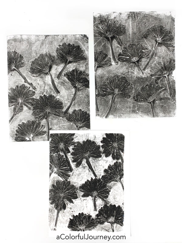 Botanical Gel Printing with Crazy Daisies - Carolyn Dube