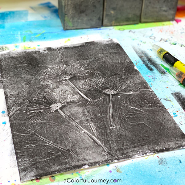 Botanical Gel Printing with Crazy Daisies - Carolyn Dube