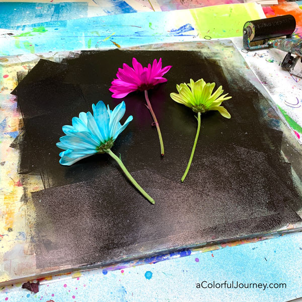 Botanical Gel Printing with Crazy Daisies - Carolyn Dube