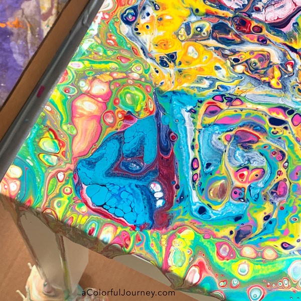 Artist Creates Psychedelic Art By Pouring Paint And Resin Onto A