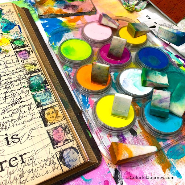 How a Gel Plate Helps Me Play in my Art Journal - Carolyn Dube