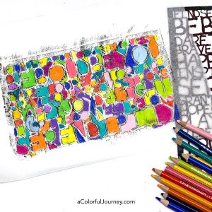 A Colorful Crayon Rubbing with a Stencil thumbnail