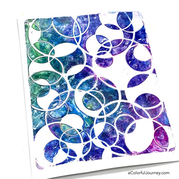 The right way to use a stencil with a gel plate - Carolyn Dube