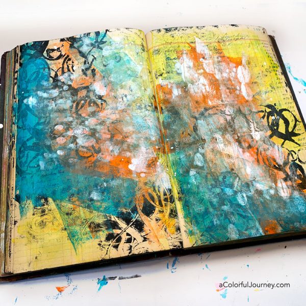 5 Ways To Use Stencils On An Art Journal Page 