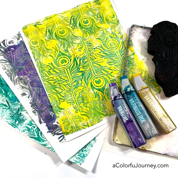 Alcohol Inks & ArtFoamies on a Gel Plate - Carolyn Dube