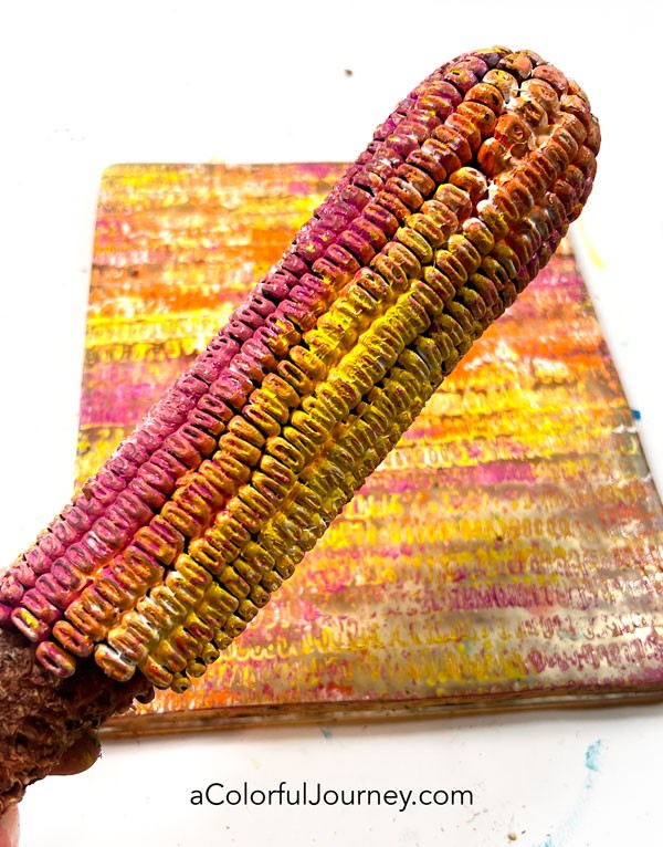 Gel Printing with Corn - Carolyn Dube