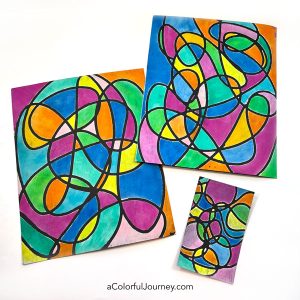 All Tied Up in Knots – a stencil, a gel plate, and watercolors thumbnail